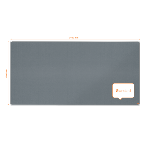 Tablero De Anuncios De Fieltro Nobo Premium Plus 2400X1200 Mm Gris