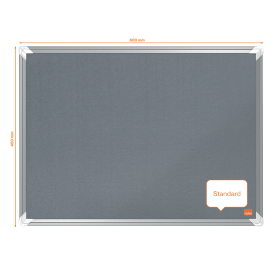 Tablero De Anuncios De Fieltro Nobo Premium Plus De 600X450Mm Gris