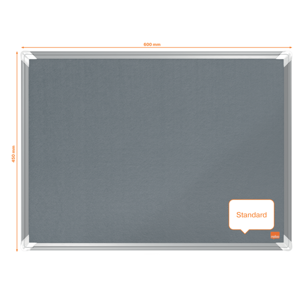 Tablero De Anuncios De Fieltro Nobo Premium Plus De 600X450Mm Gris