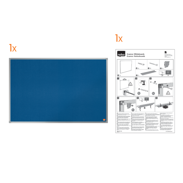 Tablero De Noticias De Fieltro Nobo Essence 1200X900Mm Azul