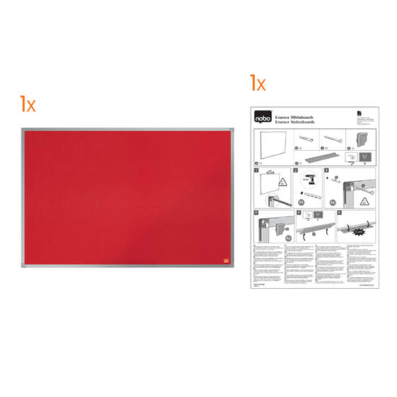Tablero De Noticias De Fieltro Nobo Essence 1200X900Mm Rojo