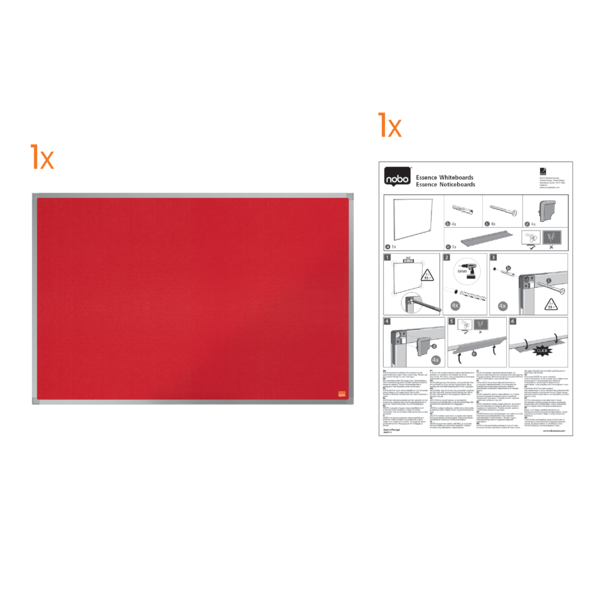 Tablero De Noticias De Fieltro Nobo Essence 1200X900Mm Rojo