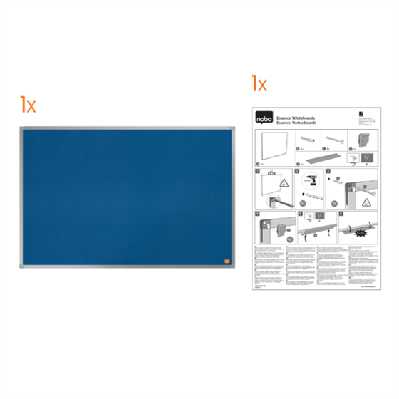 Tablero De Noticias De Fieltro Nobo Essence 900X600Mm Azul