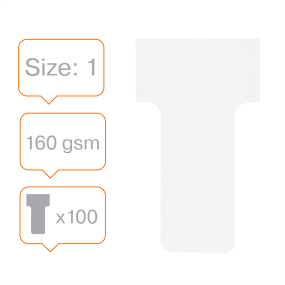 Tarjetas De Planificación Nobo T-Card - Tamaño 1 Blanco