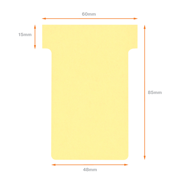 Tarjetas De Planificación Nobo T-Card - Tamaño 2 Amarillo