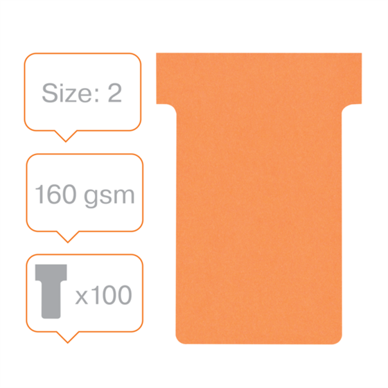 Tarjetas De Planificación Nobo T-Card - Tamaño 2 Naranja