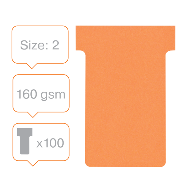 Tarjetas De Planificación Nobo T-Card - Tamaño 2 Naranja