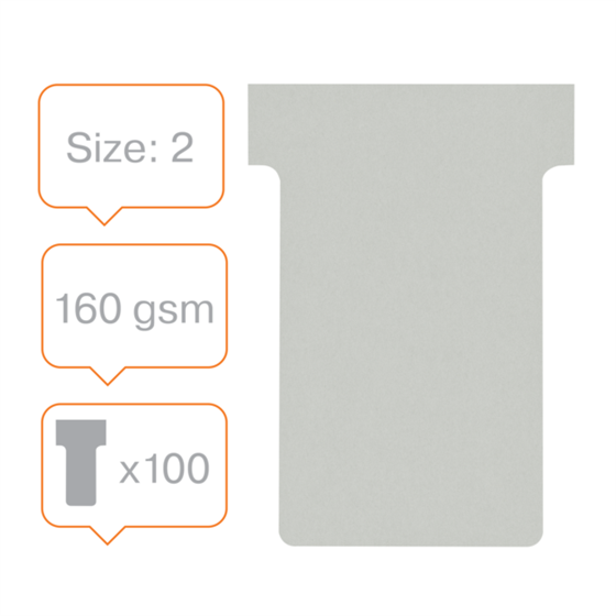 Tarjetas De Planificación Nobo T-Card - Tamaño 2 Plata