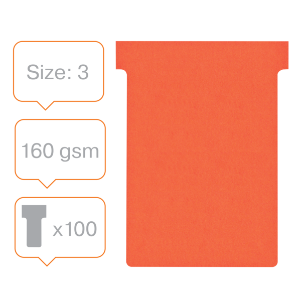 Tarjetas De Planificación Nobo T-Card - Tamaño 3 Rojo