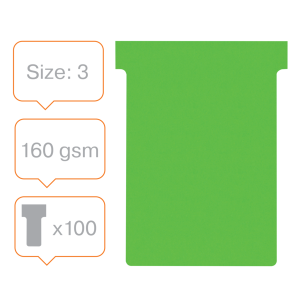 Tarjetas De Planificación Nobo T-Card - Tamaño 3 Verde