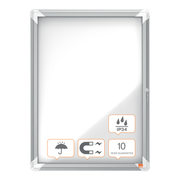 Vitrina De Exteriores Nobo Para 4 Hojas A4 Con Superficie Blanca Magnética Blanco