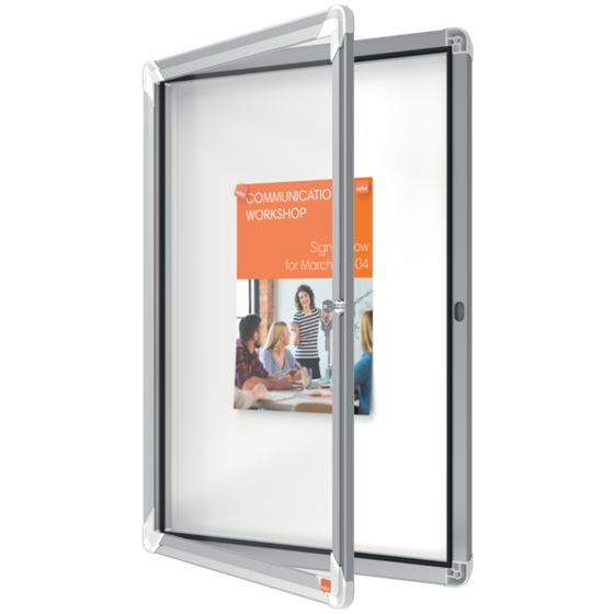 Vitrina De Exteriores Nobo Para 4 Hojas A4 Con Superficie Blanca Magnética Blanco