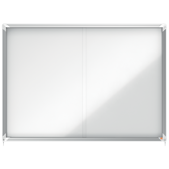 Vitrina De Interior Nobo Para 18 Hojas A4 Con Superficie Magnética Y Puerta Deslizante Blanco