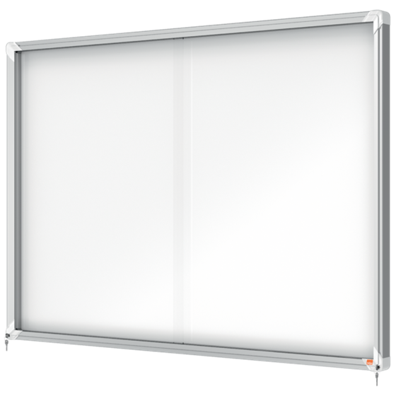 Vitrina De Interior Nobo Para 18 Hojas A4 Con Superficie Magnética Y Puerta Deslizante Blanco