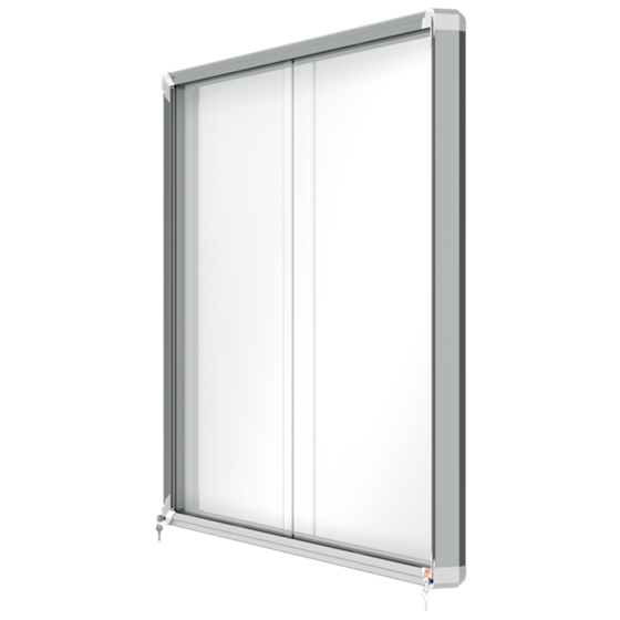 Vitrina De Interior Nobo Para 18 Hojas A4 Con Superficie Magnética Y Puerta Deslizante Blanco