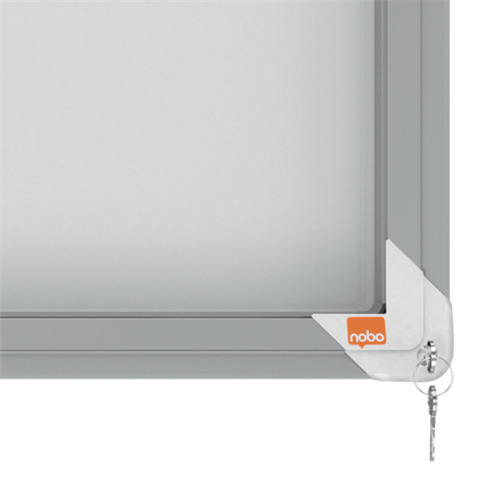 Vitrina De Interior Nobo Para 18 Hojas A4 Con Superficie Magnética Y Puerta Deslizante Blanco