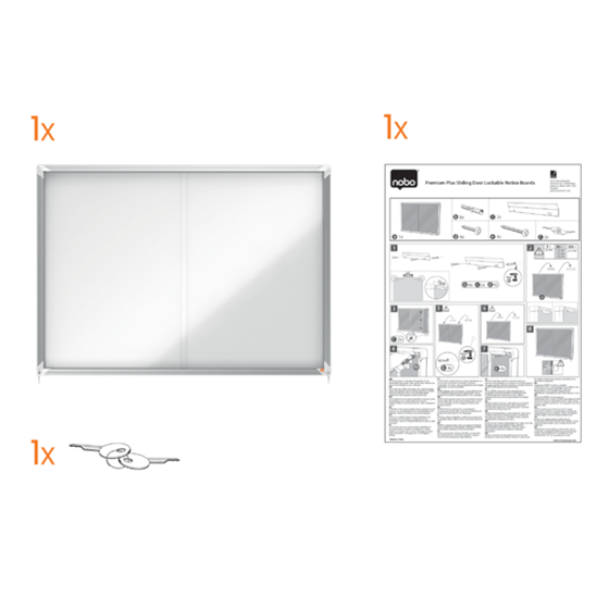 Vitrina De Interior Nobo Para 18 Hojas A4 Con Superficie Magnética Y Puerta Deslizante Blanco