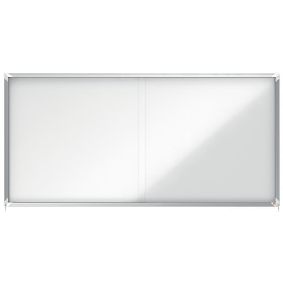 Vitrina De Interior Nobo Para 27 Hojas A4 Con Superficie Magnética Y Puerta Deslizante Blanco