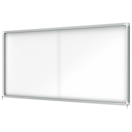 Vitrina De Interior Nobo Para 27 Hojas A4 Con Superficie Magnética Y Puerta Deslizante Blanco