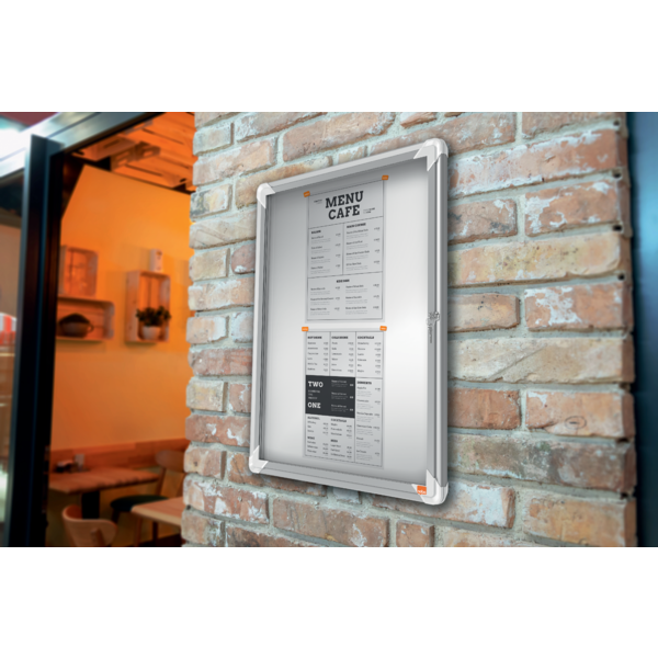 Vitrina De Interior Nobo Para 4 Hojas A4 Con Superficie Blanca Magnética Blanco