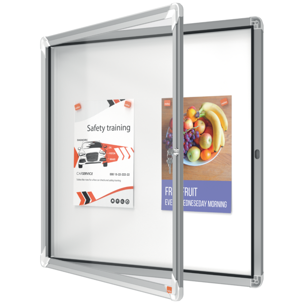 Vitrina De Interior Nobo Para 6 Hojas A4 Con Superficie Blanca Magnética Blanco