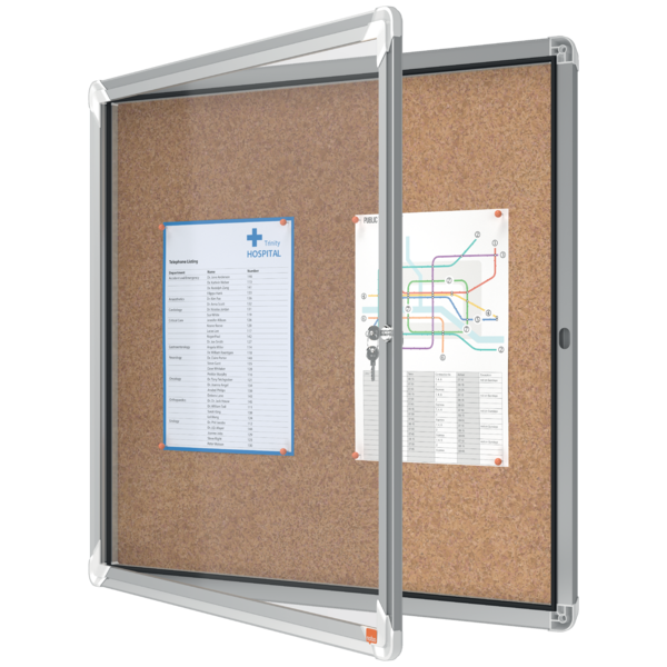 Vitrina De Interior Nobo Para 6 Hojas A4 Con Superficie De Corcho Natural