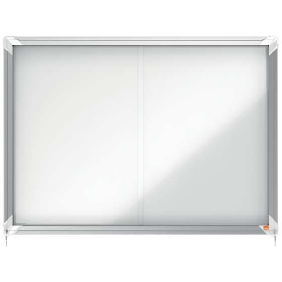Vitrina De Interior Nobo Para 8 Hojas A4 Con Superficie Magnética Y Puerta Deslizante Blanco