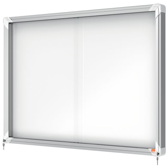 Vitrina De Interior Nobo Para 8 Hojas A4 Con Superficie Magnética Y Puerta Deslizante Blanco