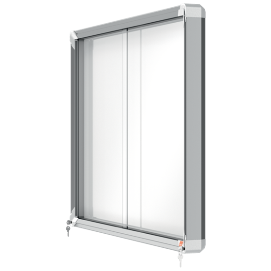 Vitrina De Interior Nobo Para 8 Hojas A4 Con Superficie Magnética Y Puerta Deslizante Blanco