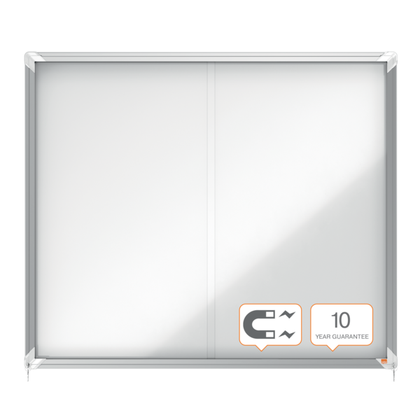 Vitrina Magnética Nobo Premium Plus De Puerta Corredera 15 X A4 Blanco
