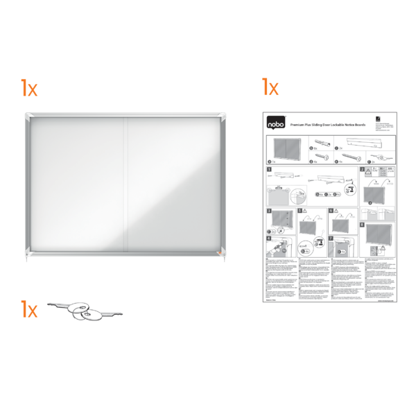 Vitrina Magnética Nobo Premium Plus De Puerta Corredera 15 X A4 Blanco