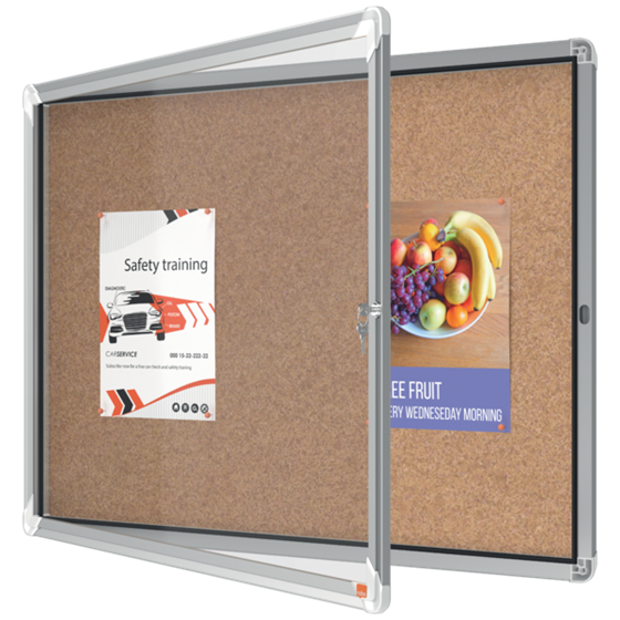 Vitrina Nobo Premium Plus Con Fondo De Corcho 8Xa4 Natural