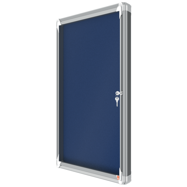 Vitrina Nobo Premium Plus Con Fondo De Fieltro 6Xa4, Gris Azul