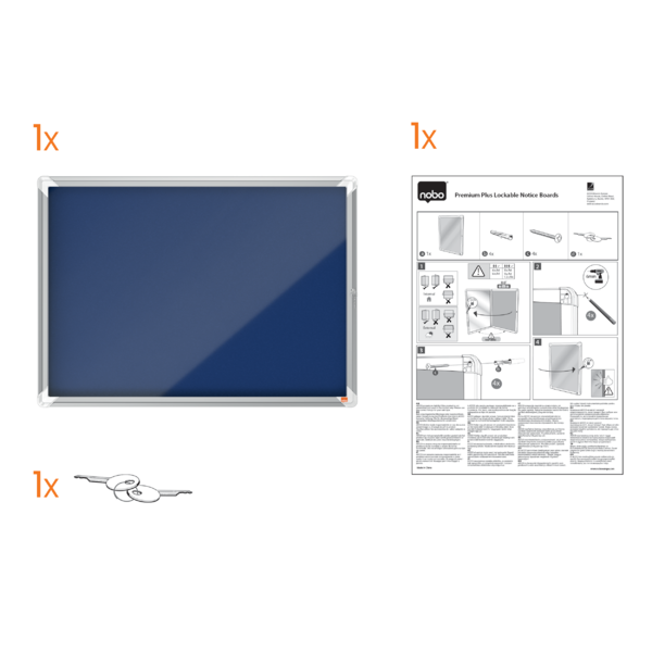 Vitrina Nobo Premium Plus Con Fondo De Fieltro 8Xa4, Azul Azul