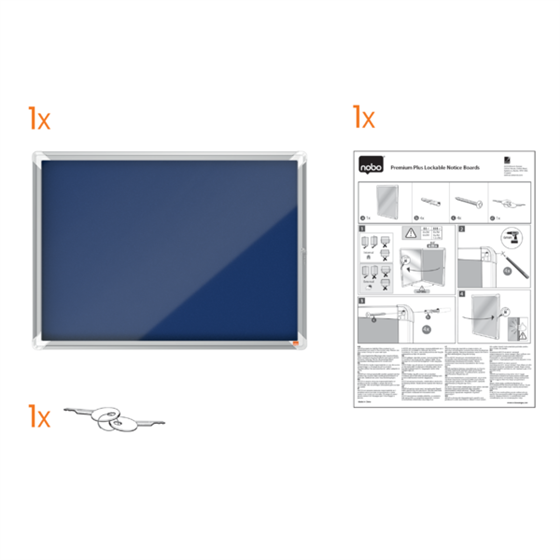 Vitrina Nobo Premium Plus Con Fondo De Fieltro 9Xa4, Gris Azul