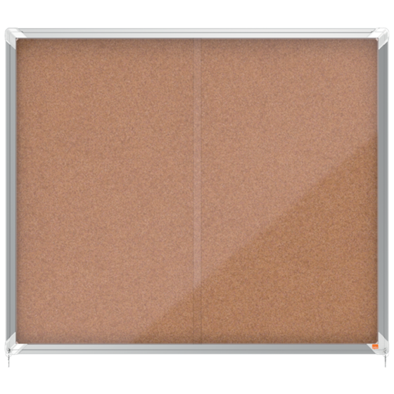 Vitrina Nobo Premium Plus De Puerta Corredera Con Fondo De Corcho 15 X A4 Hojas Natural
