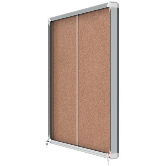 Vitrina Nobo Premium Plus De Puerta Corredera Con Fondo De Corcho 15 X A4 Hojas Natural
