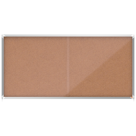 Vitrina Nobo Premium Plus De Puerta Corredera Con Fondo De Corcho 27 X A4 Hojas Natural