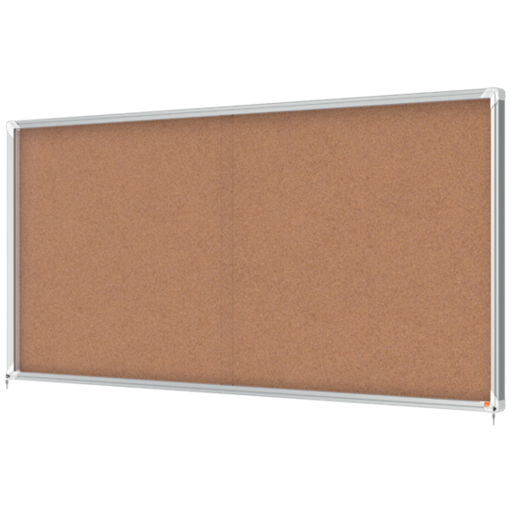 Vitrina Nobo Premium Plus De Puerta Corredera Con Fondo De Corcho 27 X A4 Hojas Natural