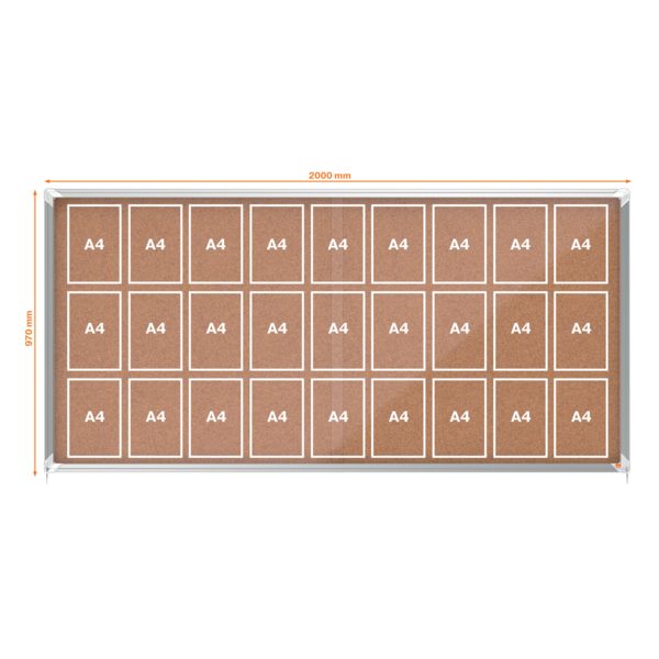 Vitrina Nobo Premium Plus De Puerta Corredera Con Fondo De Corcho 27 X A4 Hojas Natural