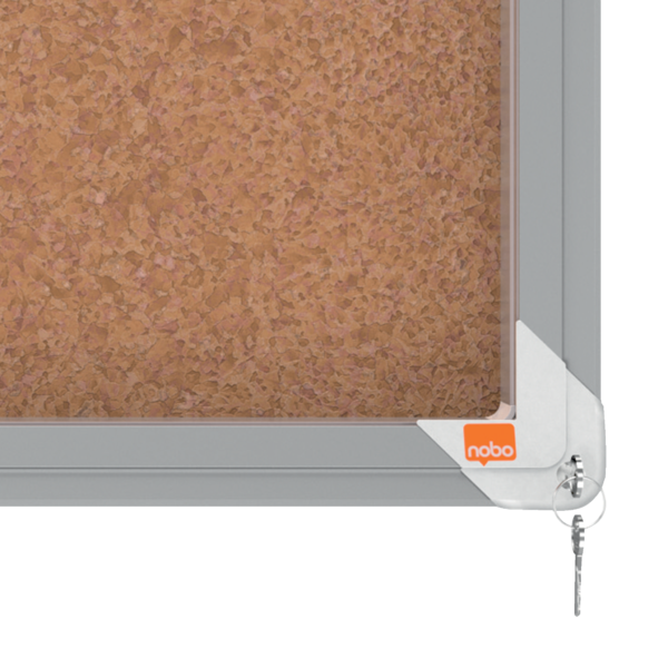 Vitrina Nobo Premium Plus De Puerta Corredera Con Fondo De Corcho 27 X A4 Hojas Natural