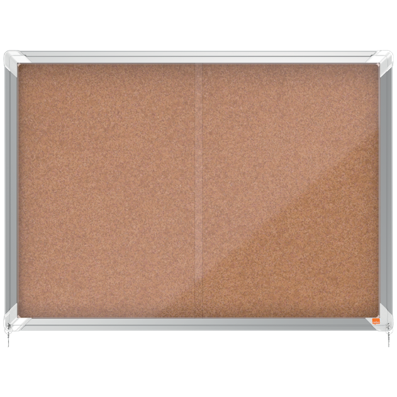 Vitrina Nobo Premium Plus De Puerta Corredera Con Fondo De Corcho 8 X A4 Hojas Natural