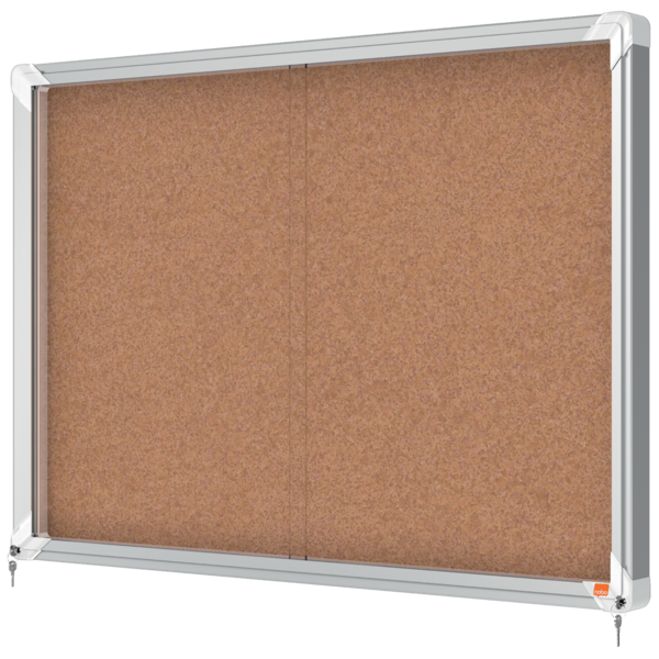 Vitrina Nobo Premium Plus De Puerta Corredera Con Fondo De Corcho 8 X A4 Hojas Natural