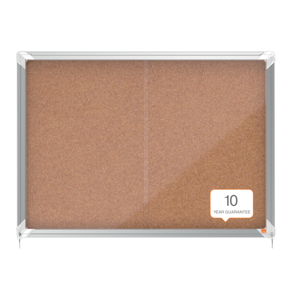 Vitrina Nobo Premium Plus De Puerta Corredera Con Fondo De Corcho 8 X A4 Hojas Natural