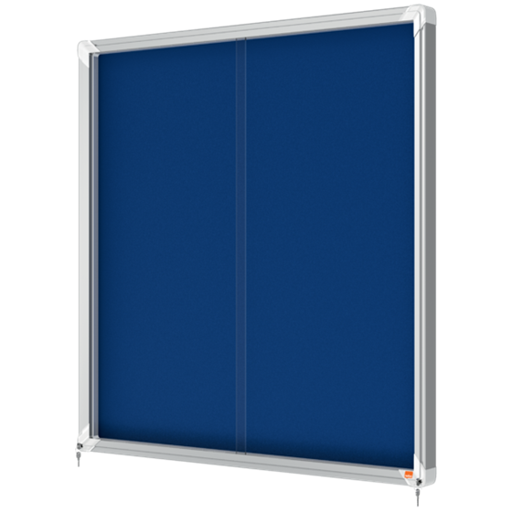 Vitrina Nobo Premium Plus De Puerta Corredera Con Fondo De Fieltro 12Xa4 Hojas, Gris Azul