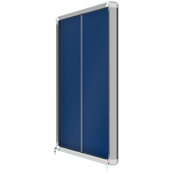 Vitrina Nobo Premium Plus De Puerta Corredera Con Fondo De Fieltro 12Xa4 Hojas, Gris Azul