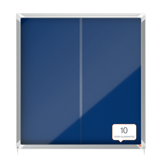 Vitrina Nobo Premium Plus De Puerta Corredera Con Fondo De Fieltro 12Xa4 Hojas, Gris Azul