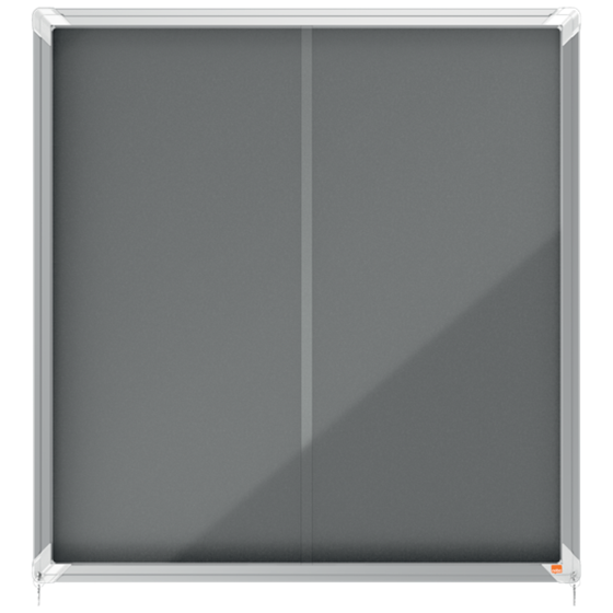 Vitrina Nobo Premium Plus De Puerta Corredera Con Fondo De Fieltro 12Xa4 Hojas, Gris Gris
