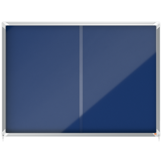 Vitrina Nobo Premium Plus De Puerta Corredera Con Fondo De Fieltro 18Xa4 Hojas, Azul Azul