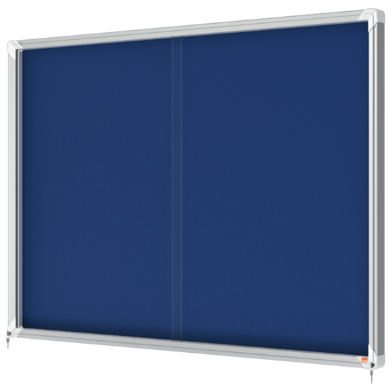 Vitrina Nobo Premium Plus De Puerta Corredera Con Fondo De Fieltro 18Xa4 Hojas, Azul Azul